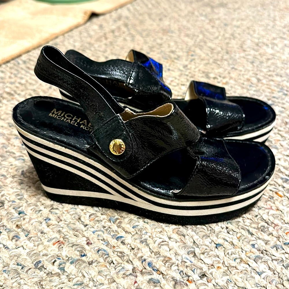 MICHAEL Michael Kors Black Wedge Sandals